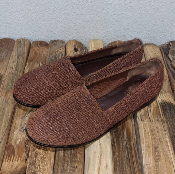 Cole Haan Other - Cole Haan Resort Brown Woven Leather Loafers